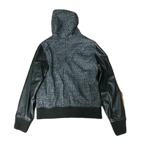 Sweat à capuche pull pour hommes d'automne avec fonction anti-rétrécissement manches en cuir PU personnalisables conception pratique respirante avec poches - Product Image 5