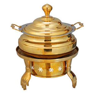 Calentador de alimentos de cúpula de estufa de buffet de acero inoxidable comercial resistente para uso en bodas-Juego de platos de frotamiento - Product Image 2