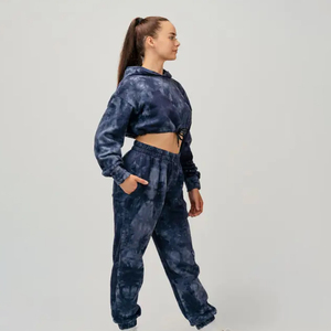 Luxe surdimensionné lavage à l'acide polaire sweat XS taille pull avec capuche personnalisé en détresse haut court Vintage hiver à capuche femmes - Product Image 4