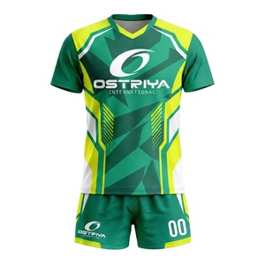 Sublimation Printed Custom <b>Volleyball</b> Jerseys Uniforms Male/Female Short Sleeve Anti-Bacterial Quick Dry V-neck Front Logo - Product Image 1
