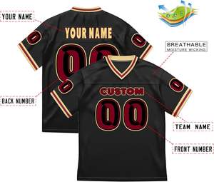 Camisetas de fútbol americano de entrenamiento personalizadas, ropa deportiva OEM, malla de poliéster, secado rápido, transpirable, estampado por sublimación, rayas de manga - Product Image 6