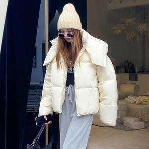 2024 invierno nueva moda Chic Mujer con capucha algodón Puffer Parka abrigo suelto sólido grueso chaqueta cremalleras Bomber polar impreso - Product Image 6