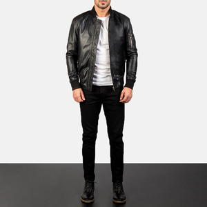 <b>Men's</b> High Street Style 100% Breathable Leather <b>Jacket</b> Comfortable Zipper & Stand Collar Casual Winter Wear - Product Image 6