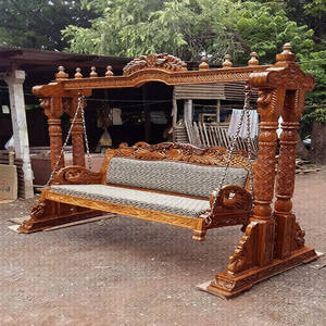 Columpio de Madera Artesanal Estilo Vintage Real para Patio, Sala de Estar, Balcón, Muebles Antiguos Tradicionales Indios - Product Image 1