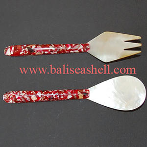 SEASHELL JEWELRY Ensemble de vaisselle de luxe moderne Fourchette et cuillère Motif Art Shell Design pour hôtels - Product Image 2