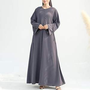 Vêtements islamiques à manches longues de couleur unie, hijab musulman, robes abaya pour femmes, style robe turque, style qatari, vintage, abayas de printemps - Product Image 3