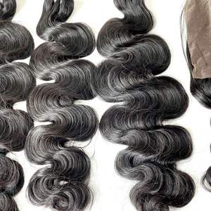 Cabello Humano Remy de Primera Calidad con Ondas Corporales Doblemente Estiradas |   Color Natural |   Puntas Suaves y Gruesas |   Venta al por Mayor Sin Enredos - Product Image 4