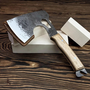 Hacha de carpintería con hoja de acero al carbono de grado industrial forjado a mano con mango de madera Incluye funda para tallar y carpintería - Product Image 6