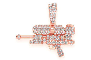 จี้ปืนฉีดน้ำสุดเท่ของขวัญเครื่องประดับทองเหลืองสำหรับผู้หญิงผู้ชายเครื่องประดับฮิปฮอปคุณภาพสูงจี้แฮนด์เมดสั่งทำขายส่ง - Product Image 5