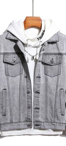 La mejor chaqueta vaquera para hombre Tendencias Vintage desgastada Versatilidad elegante y duradera Dominando el aspecto Chaquetas vaqueras para hombre - Product Image 4