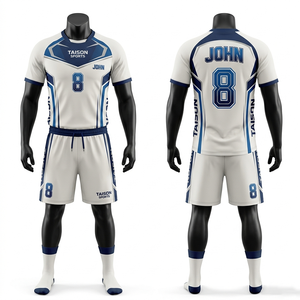 Mens Tennis Uniform 180 GSM Breathable Polyester Fabric Blue Navy Orange White Graphic Panel Custom Logo Sublimation <b>Sports</b> <b>Set</b> - Product Image 4