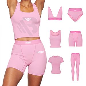 Stampa Logo personalizzato all'ingrosso vestiti per <span class=keywords><strong>la</strong></span> casa estiva due pezzi Set top Leggings 2 pezzi Set per le donne - Product Image 1