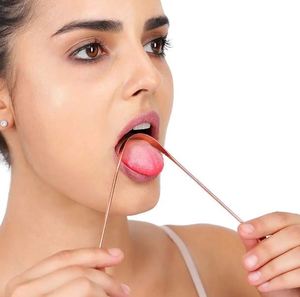 2024 Wholesale Price Oral Care Copper Rose Gold Tongue <b>Cleaner</b> Scraper Fight Bad Smells Reusable - Product Image 5