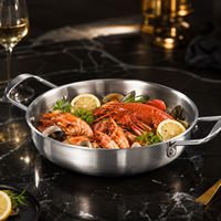 Marmite coréenne en acier inoxydable à double poignée pour fruits de mer, ramen et nouilles, idéale pour restaurant et usage domestique