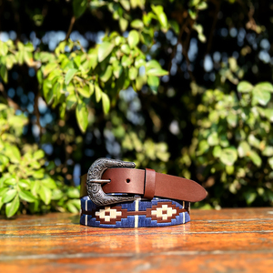 Ceinture en cuir de buffle d'eau style western, boucle ardillon en alliage de zinc, broderie, largeur 35 mm, durable, unisexe, personnalisable - Product Image 1