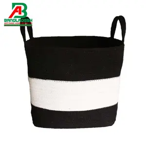 High quality foldable storage basket 100% cotton rope handle Round laundry basket Made in Bangladesh Vietnam China India