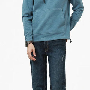 Sudadera con capucha de lana para hombre de peso pesado de primera calidad al por mayor diseño de logotipo personalizado Impresión de hojaldre patrón sólido con capucha teñido liso - Product Image 6