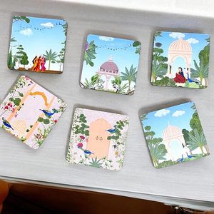 Eco Lifestyle Handcrafted Bohemian Style Round Wooden Printed Lightweight Handmade <b>Drink</b> <b>Coaster</b> for Interior Styling - Product Image 2