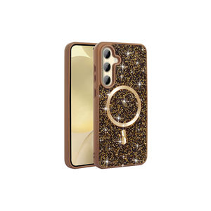 Étui en silicone mosaïque de diamants de luxe pour Samsung pour Galaxy S24 FE compatible Magsafe, coque arrière de protection antichoc - Product Image 4