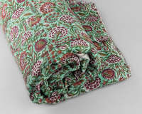 Venta al por mayor 44 ''/111cm de ancho Lote al por mayor Tela suave con estampado de bloque de mano indio por yarda 100% Tela de gasa de algodón puro y vestido