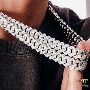 Los más vendidos Hip Hop 925 Sterling Silver Lab Grown Diamond Cadena de eslabones cubanos Perfecta para ocasiones especiales - Product Image 2