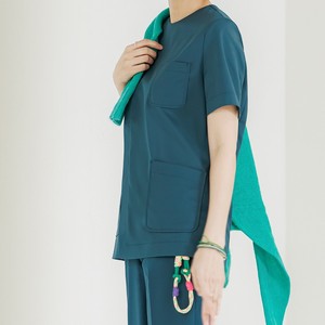 Ensemble de gommage col rond unisexe à séchage rapide Combinaison d'allaitement à manches courtes de couleur unie avec pantalon droit pour uniformes médicaux - Product Image 1
