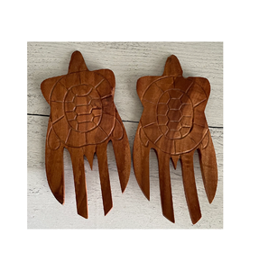 Couverts de cuisine Cuillère à salade à main en bois naturel personnalisée design créatif de qualité supérieure à un coût raisonnable - Product Image 5