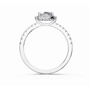 แหวนหมั้นเพชรทรงกลมแบบ Ever After ผลิตจากเพชรเลี้ยงในห้องปฏิบัติการ  ทอง 9k 14k 18k สีเหลือง ชมพู ขาว  งานฝีมือที่ยั่งยืนสำหรับเครื่องประดับเจ้าสาว - Product Image 4