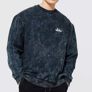 Sweat-shirt délavé personnalisé 2024, ample, taille XL, décontracté, pull unique, motif uni, imprimé d'hiver, streetwear, haut uni teint - Product Image 1