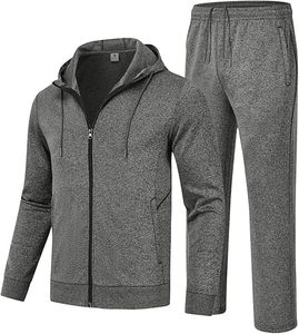 Conjunto Deportivo de 2 Piezas para Hombre, Sudadera con Capucha y Pantalones Deportivos con Cordón, Estilo Atlético, 100% Algodón, Manga Larga, Informal - Product Image 1