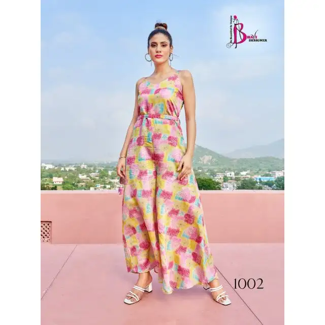 Hot Selling Fancy Trend ing indischen traditionellen neuesten Designer Outfit Seiden overall mit gedruckten Arbeit Hersteller aus Indien