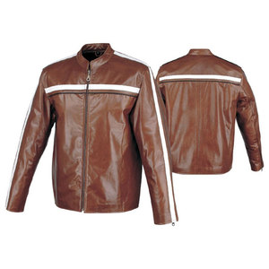 แจ็กเก็ตหนังเทียมแฟชั่นสำหรับผู้ชายสีดำทรงสกินนี่หนังรถจักรยานยนต์ - Product Image 5