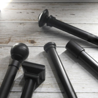 Tringle à rideaux métallique extensible et réglable avec embouts décoratifs pour le salon