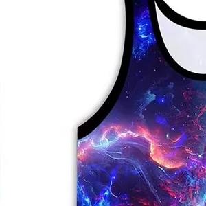 High Quality Men's Training Gym Wear Tank Tops Breathable Slim Fit Quick Dry Eco-Friendly Plaid Pattern Heat-Transfer Printed - Product Image 2