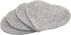 36" Glass Beaded Dining <b>Table</b> <b>Coaster</b> High Quality Hand Beaded Work With Custom Floral Design Low Price <b>Coaster</b> for Christmas - Product Image 4