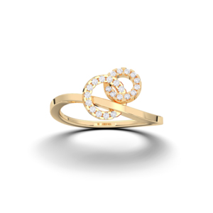 Anillo de compromiso con pavé de infinito de diamante redondo cultivado en laboratorio de 0,15 quilates de, hecho en platino para ella - Product Image 2