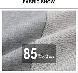 Mens 100% Cotton Crewneck Sweatshirt <b>Long</b>-<b>Sleeve</b> Lightweight Terry Casual <b>Workout</b> Pullover Shirt <b>Tops</b> Solid Patchwork Design - Product Image 5