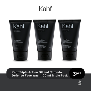 Nettoyant visage triple action OEM ODM Kahf, défense contre l'huile et les comédons, 100 ml, ultra-absorbant, charbon, AHA, BHA, PHA, hydratant - Product Image 2