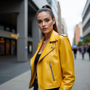 Motocicleta de cuero genuino 2025 recién llegados chaqueta de cuero para mujer abrigos de Mujer Chaquetas universitarias de invierno chaquetas de mujer - Product Image 5