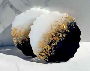 Flower Epoxy Resin <b>Coasters</b> <b>with</b> <b>Holder</b> <b>Set</b> Molds Custom Logo UV Printing Durable Wedding Favors & Bridal Party Gifts - Product Image 3