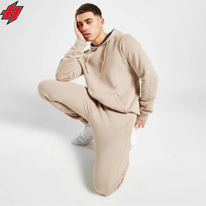 Venta al por mayor de logotipo personalizado de dos piezas conjunto de peso pesado de gran tamaño 100% algodón para hombre de talla grande de hombros caídos pantalones con capucha para la primavera - Product Image 2