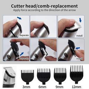 Kit de Recortadora de Barba Eléctrica Recargable por USB para Hombre, Inalámbrica, para Recortar el Cabello, Afeitar, Recortar el Vello de la Nariz y el Cuerpo - Product Image 2