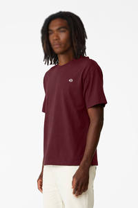 Camiseta de Cuello Redondo de Algodón Borgoña para Hombre, Manga Corta, Lisa, Informal, para Marca Privada y Suministro al por Mayor - Product Image 2