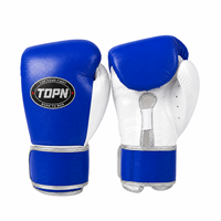 Gants de boxe en cuir PU personnalisés, vente en gros directe d'usine, 6oz 8oz 12oz, pour hommes et femmes, entraînement et sparring, fermeture auto-agrippante, marque TOPN