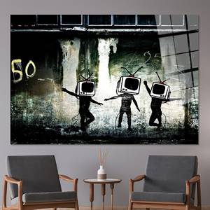 Banksy ศิลปะผ้าใบกระจกเทมเปอร์พิมพ์บนผนัง, แก้วนิรภัยสำหรับเต้น - Product Image 1