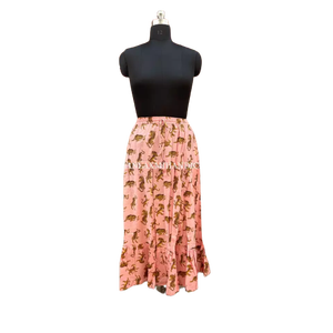 Tunique indienne à imprimé tigre rose, robe Maxi Boho pour femmes, jupe Design Style bohème en coton, longue tenue à deux pneus, bas prix - Product Image 2