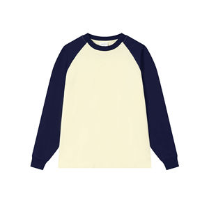 Camisetas raglán Camisetas de manga larga teñidas de color sólido Ropa casual Camisetas de manga larga raglán lisas de moda - Product Image 3