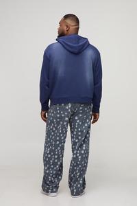 <b>Blue</b> <b>Hoodies</b> Sun Fade Long Sleeve Pullover Tops For DTF Print <b>Men</b> Women Winter Solid Pattern Autumn - Product Image 3