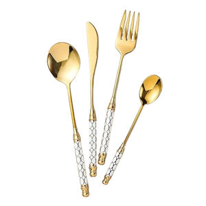 Couverts noirs modernes en acier inoxydable pour restaurant, mariage, maison, hôtel, couverts pour fête - Product Image 3