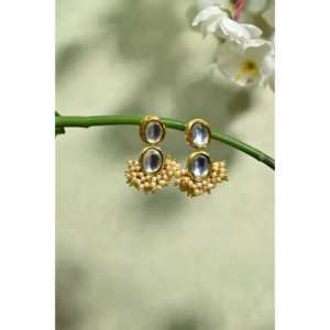 Boucles d'oreilles Kundan Stone Pearl - Product Image 3